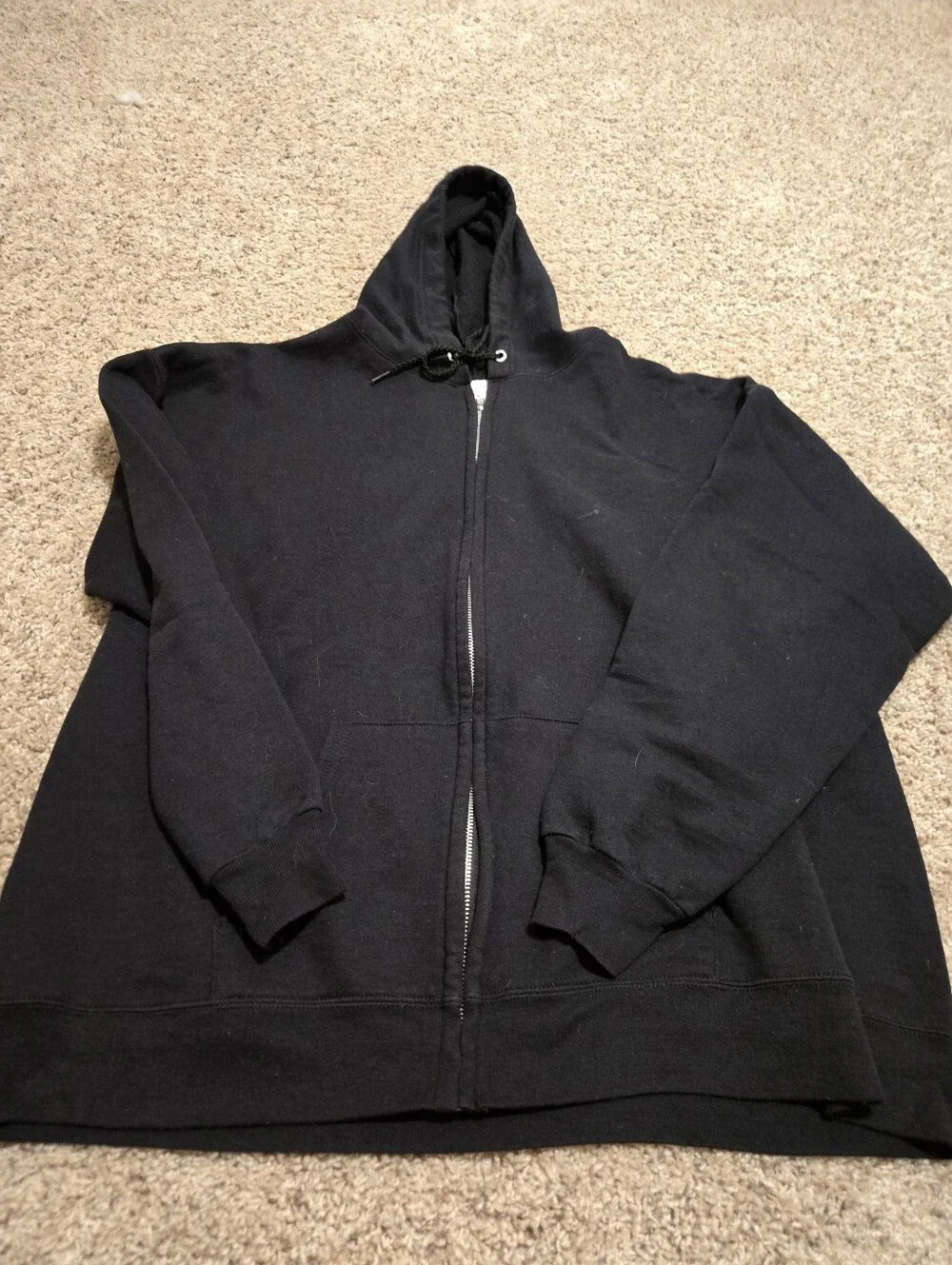 Hanes Black Full-Zip Hooded Sweatshirt